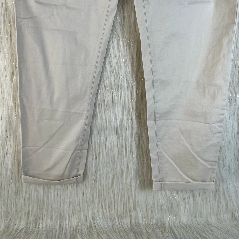 J.Crew Womens Re-Imagined Ankle Pants Ivory Mid Rise Pockets Cuffed Stretch 27